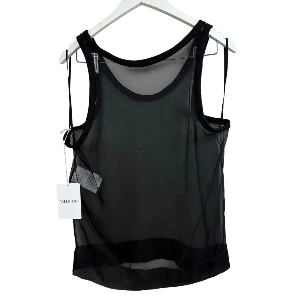 New VALENTINO Garavani Sheer 100% Silk Tank Top - Picture 9 of 10